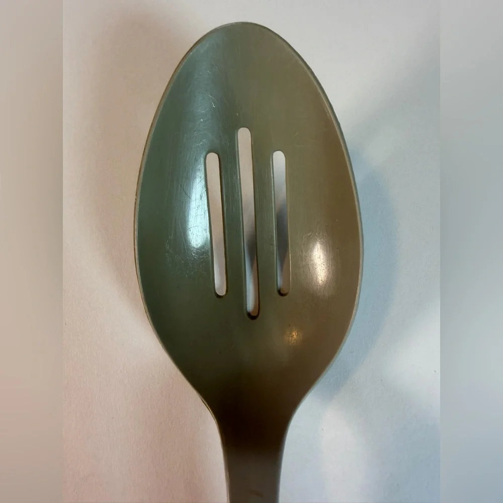 Vintage Ekco Nylon Plastic Slotted Serving Spoon Gray 11”